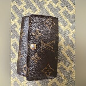 Louis Vuitton Brown Monogram Canvas Key/Card Holder with Gold-Tone Snap